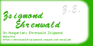 zsigmond ehrenwald business card